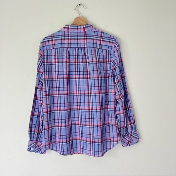 Talbots Plaid Button Down Shirt Long Sleeve Size Large - Picture 5 of 6
